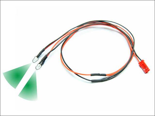 LED Kabel (grün), Kabel mit 2 LEDs, 410mm mit BEC-Anschlussbuchse, # 5451