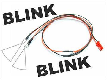 Flashing LED cable (white), cable with 2 LEDs, 410mm with BEC connector socket, # 5453