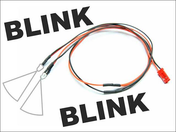 Flashing LED cable (white), cable with 2 LEDs, 410mm with BEC connector socket, # 5453