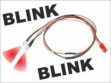 LED Kabel blinkend(rot), Kabel m. 2 LEDs, 410mm mit BEC-Anschlussbuchse, # 5454
