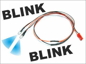 LED Kabel blinkend(blau), Kabel m. 2 LEDs, 410mm mit BEC-Anschlussbuchse, # 5455