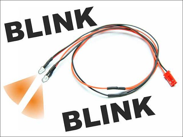 LED Kabel blinkend(orange), Kabel m. 2 LEDs, 410mm m.BEC-Anschlussbuchse, # 5456