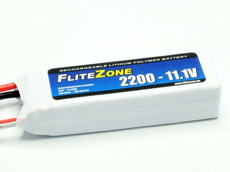 Lipo Battery FliteZone 3S/2200mAh, 11.1V, 30C, EC-3, 102x35x23mm, 170g, C6166
