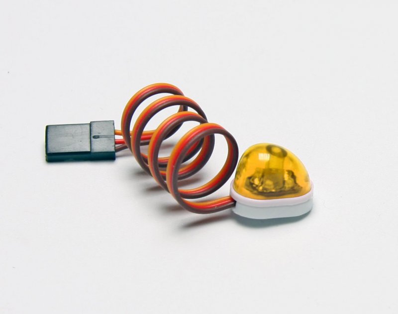 LED Blinklicht 11mm (gelb), mit Graupner Servokabel, Effekte einstellbar