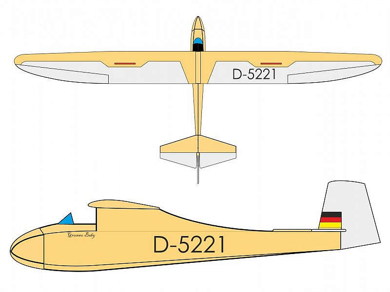 Grunau Baby (Antique), Wingspan 2500mm, ARF, Pichler # C8671