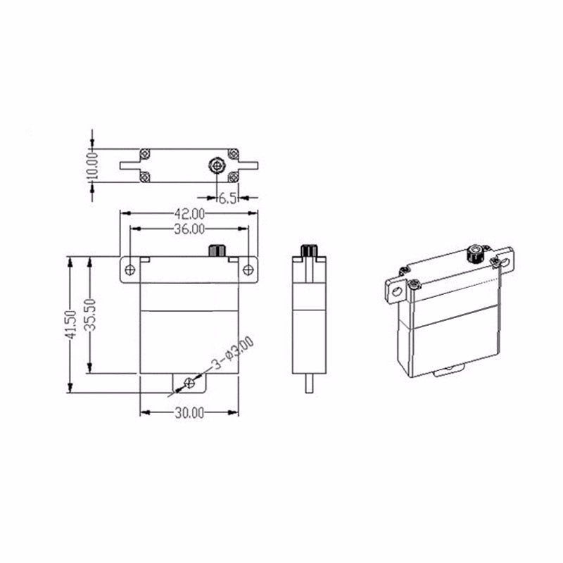 Servo MASTER DS3010, 30x35x10mm, 58N/cm@6V, 22g