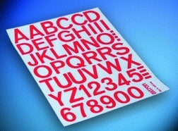 Zahlen und Buchstaben, rot 50mm