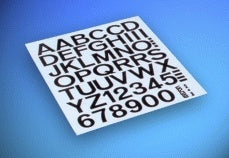 Zahlen und Buchstaben, schwarz 50mm
