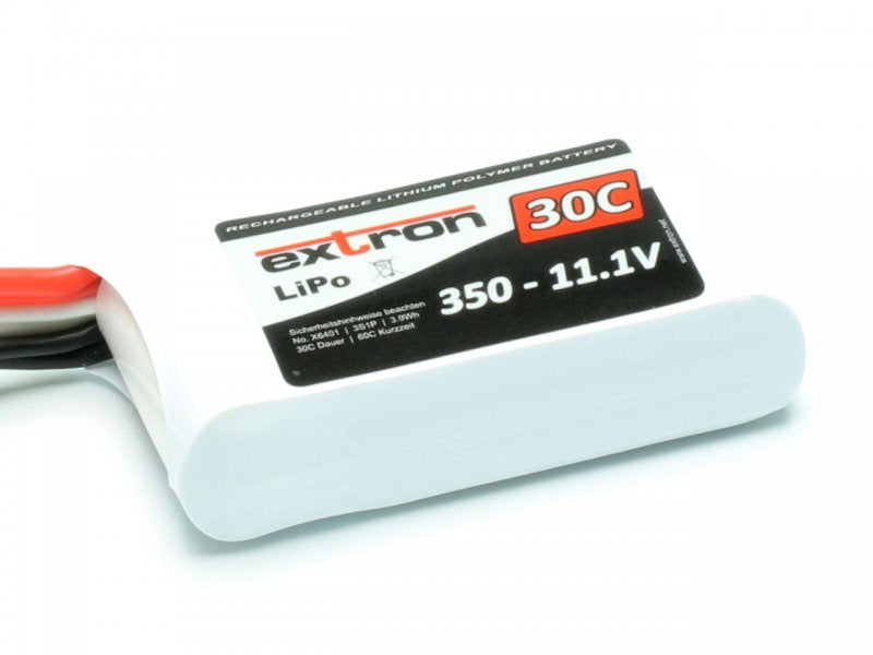 LiPo battery Extron X2, 3S/350mAh, 30/60C, 47x25x15mm, 35g