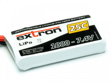 Lipoly-Akku Extron X2, 2S/1000mAh, 25/50C, 68x34x12mm, 60g