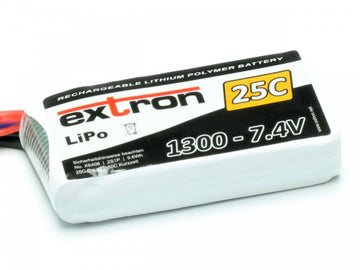 Extron X2 LiPo Battery, 2S/1300mAh, 25/50C, 68x34x14mm, 70g