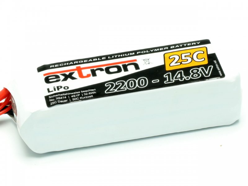 Lipoly-Akku Extron X2, 4S/2200mAh, 25/50C, 106x35x33mm, 220g
