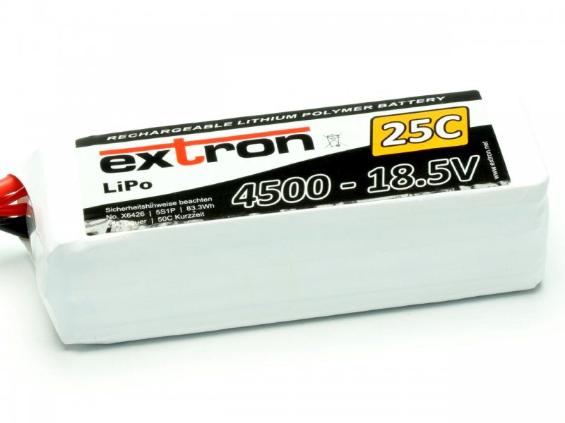 Lipoly-Akku Extron X2, 5S/4500mAh, 25/50C, 138x45x43mm, 540g