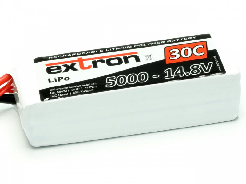 Lipoly-Akku Extron X2, 4S/5000mAh, 30/60C, 138x43x39mm, 465g