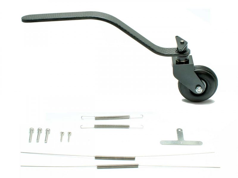 Heckfahrwerk Carbon, gefedert, 140mm mit Rad ø33mm, Pichler/Extron # X7171