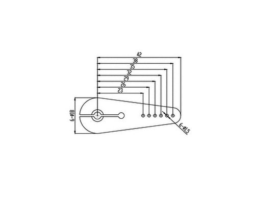 Servohebel ALU einseitig für Savox Servos mit Std. Abtrieb und Metallgetriebe