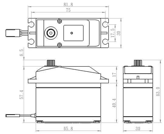 Servo Savox SV-0236MG Digital, Großmodellservo, 65.8x30x57.4mm, 400Ncm, 200g