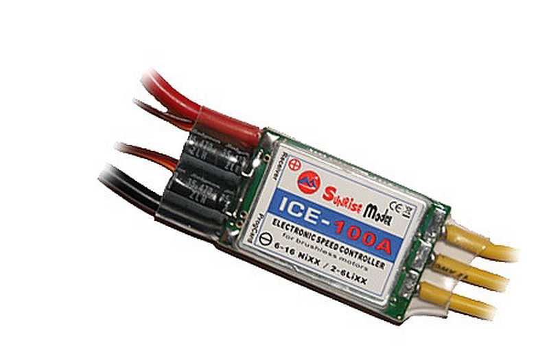 Brushless-Regler SunriseModel ICE 100A, mit 7,4V BEC Spannung