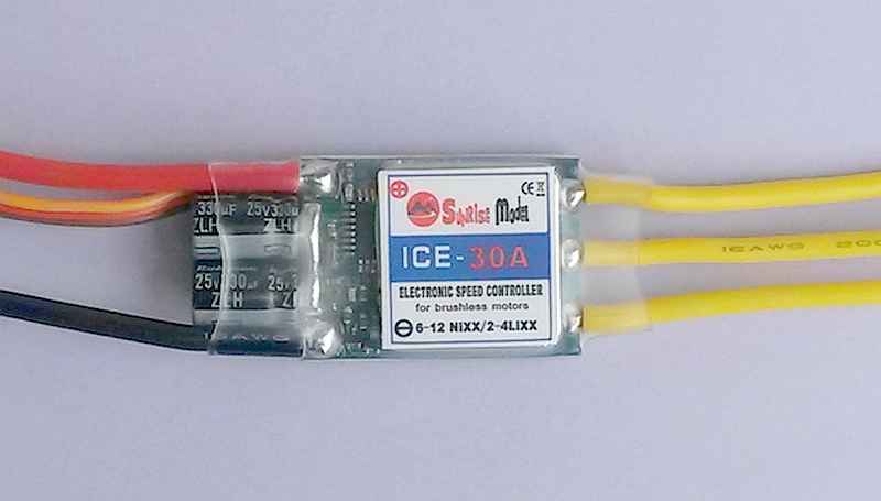 Brushless-Regler SunriseModel ICE 30A, mit 5,5V BEC Spannung