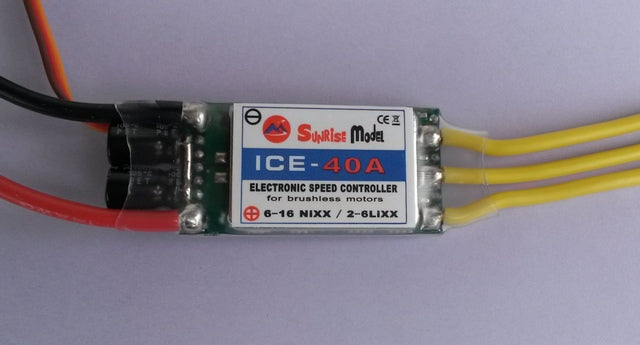 Brushless-Regler SunriseModel ICE 40A, mit 5,5V BEC Spannung