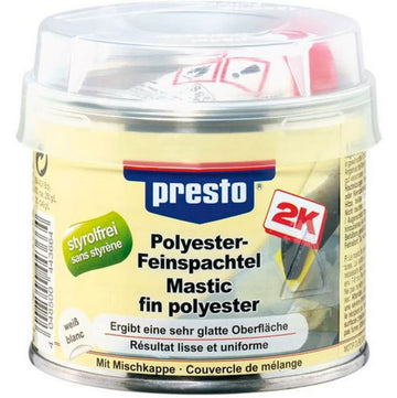 Presto SF Polyester Fine Filler, styrene-free, 242 g filler + 8 g hardener