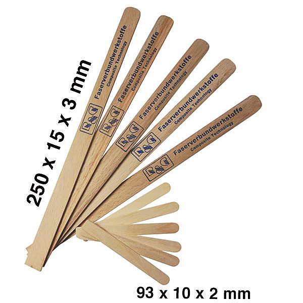 Wooden stirring spatulas 93 x 10 x 2 mm (50 pcs/pack), R&G # 3251051