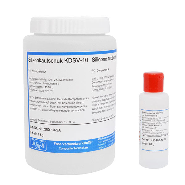 Silikonkautschuk KDSV-10 (Packungen A + B), Gebinde 1,05 kg, R&G # 415200-10-2