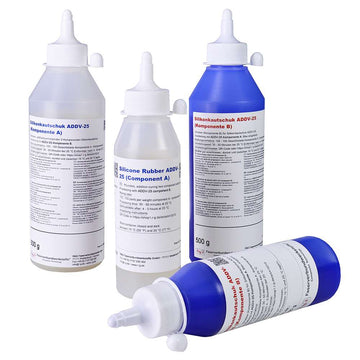 Silikonkautschuk ADDV-25, blau (Packungen A + B), 500g, R&G # 415210-B-0