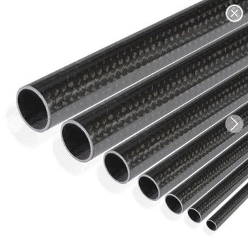 CFK-Rundrohr ± 45°, gewickelt, 3k-LW (Ø 14/12) x 1000 mm, RG # 741412-45-1