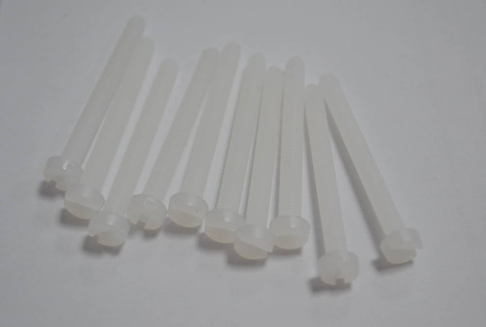 Nylon Screws M6x30, Slotted Pan Head (10-pack)
