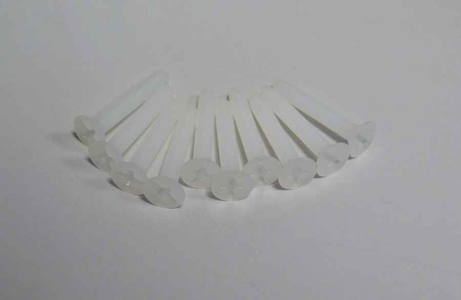 Nylon Countersunk Screw M6x50 with Phillips Drive (10-pack)