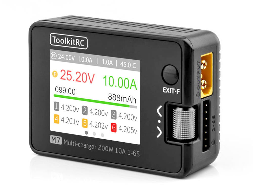 ToolkitRC M7 LiPo 1-6S, 10A, Ladegerät DC 7-28V