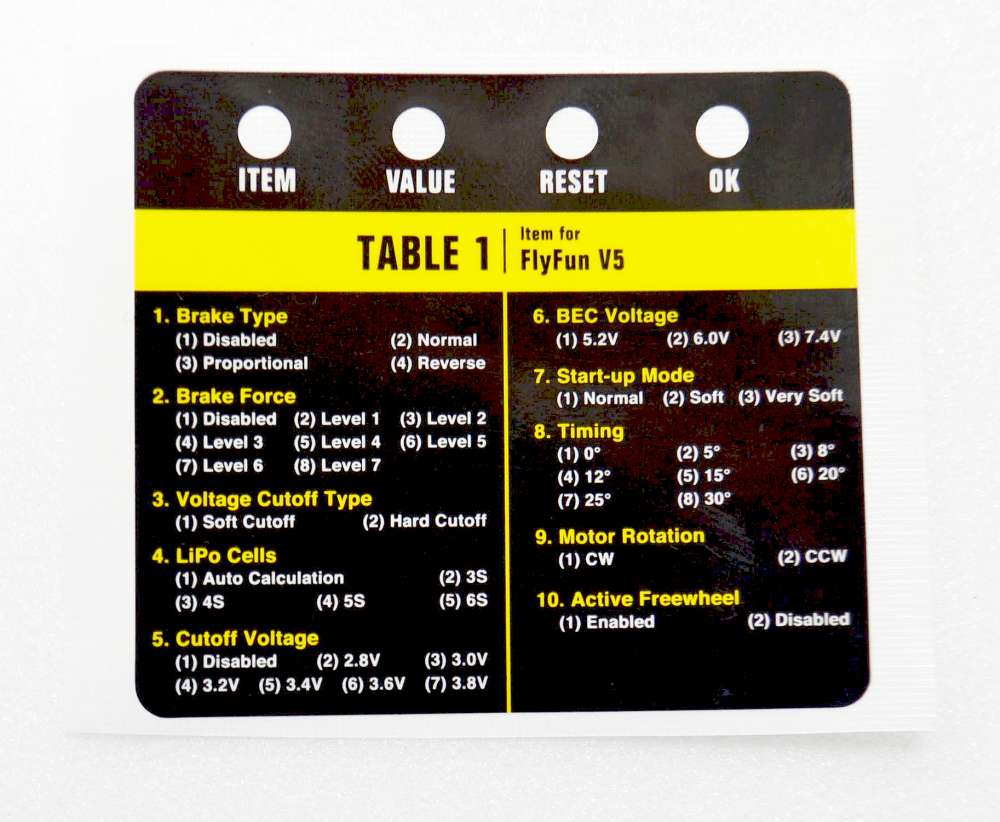 LED Program Card for Hobbywing Platinum V1-V2, Flyfun V5, Skywalker V2