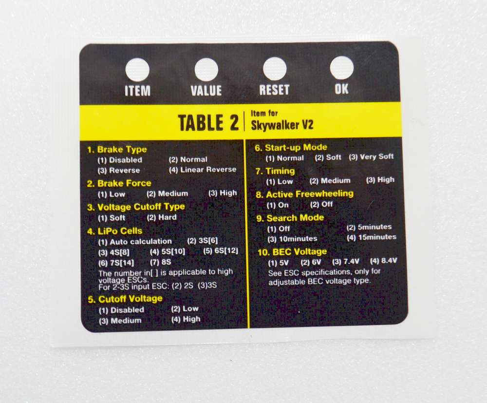 LED Program Card for Hobbywing Platinum V1-V2, Flyfun V5, Skywalker V2