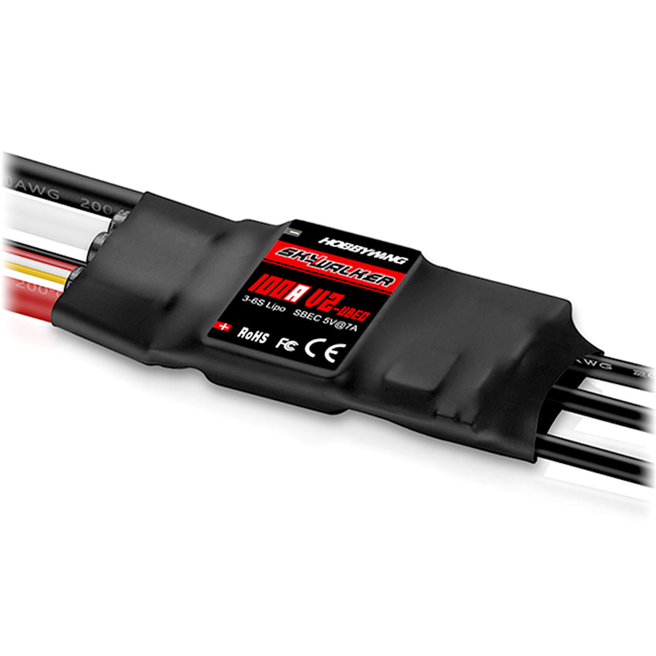 Hobbywing Skywalker Brushless Regler 100A V2, 3-6S LiPo, 7A SBEC, # HW80060441