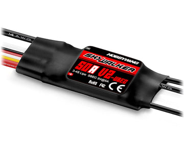 Hobbywing Skywalker Brushless Regler 50A V2, 3-4S LiPo, 5A S-BEC, # HW80060442