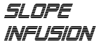 "SLOPE INFUSION" lettering, black, plotted and weeded on transfer film