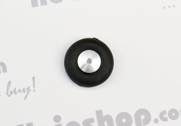 Wheel, solid rubber with aluminum rim, ø10mm, hub bore 1.8mm, weight 0.4g.