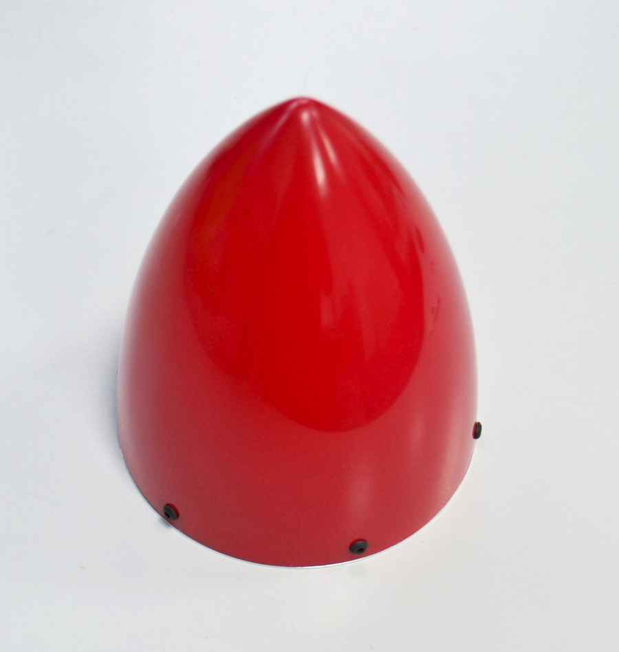 Fiberglass spinner, 115mm, red painted, WITHOUT propeller cutouts
