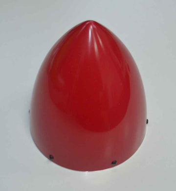 GFK-Spinner, ø125mm, ca. 135mm lang, ROT, OHNE Luftschrauben-Ausschnitte