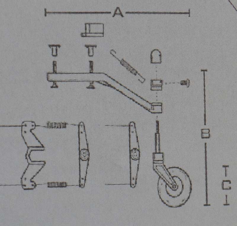 Semi-Scale Heckfahrwerk, mittelgroß, Simprop # 1077376, DU-BRO # 956