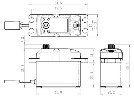 Servo Savox SA-1283SG+, Digital, 4.8 - 6.0V, 40,8x20,2x36,4mm, 300Ncm@6.0V