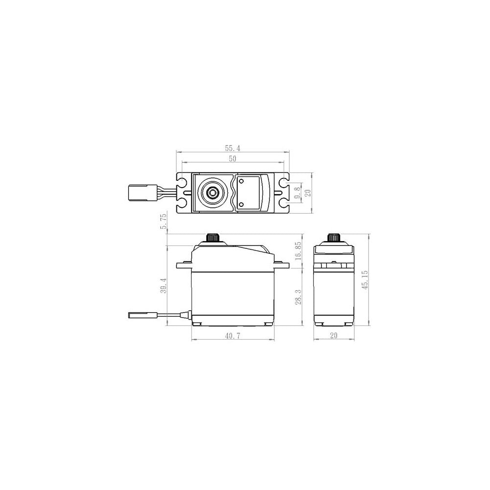 Servo Savox SC-0254MG+ Digital, 40,7x20x39,4mm, 72Ncm@6V