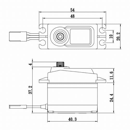 Servo Savox SC-1256TG+, 40.3x20.2x37.2mm, 64g, 200Ncm/0.15sec.@6V