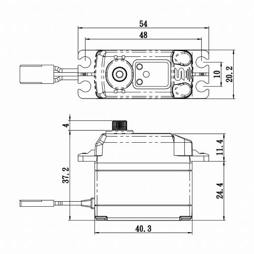 Servo Savox SC-1268SG+ Digital HV, 40.3x20.2x37.2mm, 300N/cm, 62g