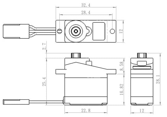 Servo Savox SH-0253+ Digital, 22.8x12x25.4mm, 14g, 22Ncm@6V