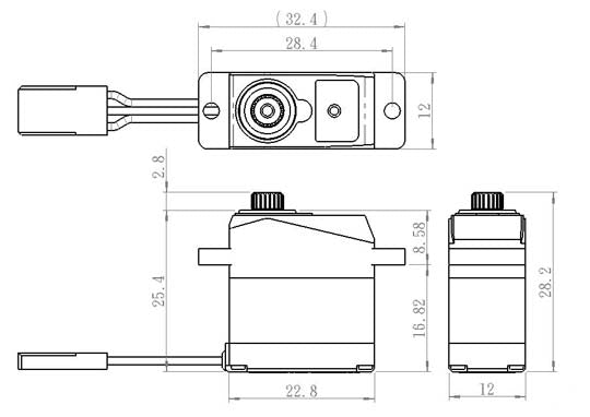 Savox SH-0263+ MG Servo, 450 Swashplate, 22.8x12x25.4mm, 15g, 22Ncm@6V