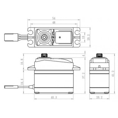 Servo Savox SH-1290MG+ Digital, schnelles Hecks. f. 600er, 40.3x20x37.2mm, 50Ncm