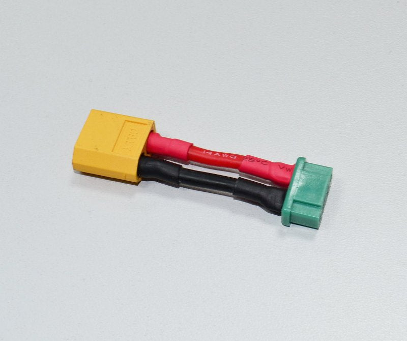 High-current adapter from XT60 on the battery to MPX green