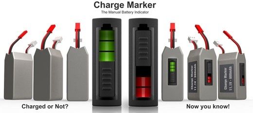 Battery charge indicator for LiPos, 1 piece